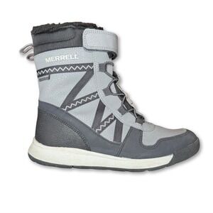 Merrell Snow Crush 2.0 Boots BIG KIDS Size 3 Waterproof Leather Black Gray -25 F
